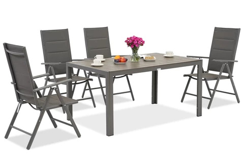 Verona polywood aluminium tuinset voor 4 personen Garden Point grijs