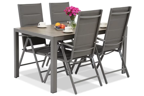 Verona polywood aluminium tuinset voor 4 personen Garden Point grijs