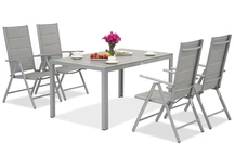 Verona polywood aluminium tuinset voor 4 personen Garden Point lichtgrijs