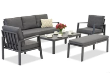 Zakintos Coffee 5 aluminium set met bankje antraciet Garden Point
