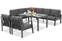 Zakintos Comida 7 anthracite Garden Point salon d'angle