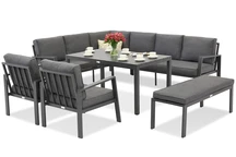 Zakintos Comida 7 hoekbank met bank antraciet Garden Point