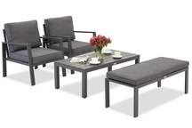Zakintos Terrasmeubelset met bank antraciet Garden Point