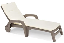 Chaise longue en rotin avec coussin Bahama cappuccino Bica