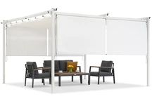 Pergola de terrasse blanche avec volets roulants La Palma 4x4m Garden Point