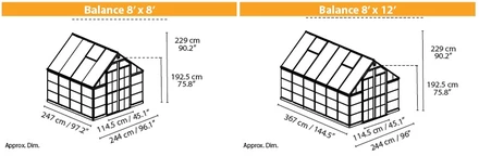 Palram Balance Green serre uitbreidingsmodule 8x4 groen