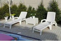 Miami technorattan ligstoel wit
