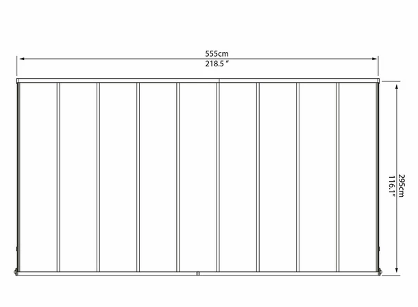 Wymiary produktu Abri de terrasse en aluminium Sierra Palram 300 x 546 blanc - 555x299x260