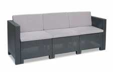 Canapé 3 places en technorotin anthracite Colorado