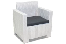 Fauteuil en résine tressée Bica blanc Nebraska