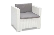 Fauteuil en résine tressée Colorado blanc Bica