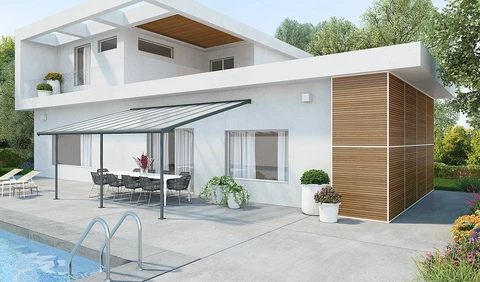 Toit de terrasse en aluminium Sierra Palram 300 x 546 blanc