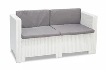 Tweezitsbank van kunststof rotan  Colorado wit Bica