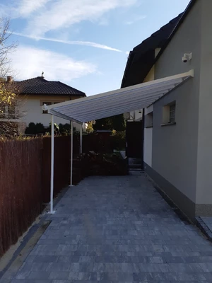 Auvent de terrasse en aluminium Sierra Palram - Canopia 3 x 5,46 m blanc
