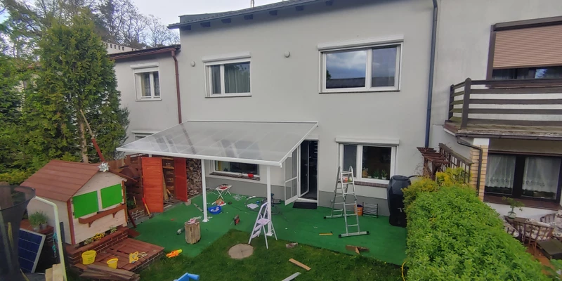 Auvent de terrasse en aluminium Sierra Palram - Canopia 3 x 5,46 m blanc