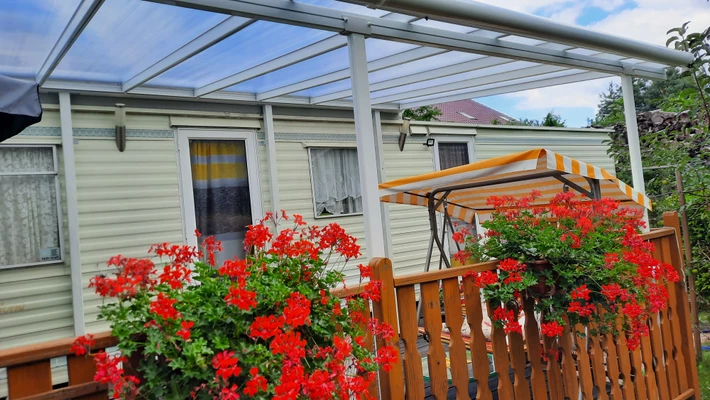 Auvent de terrasse en aluminium Sierra Palram - Canopia 3 x 5,46 m blanc