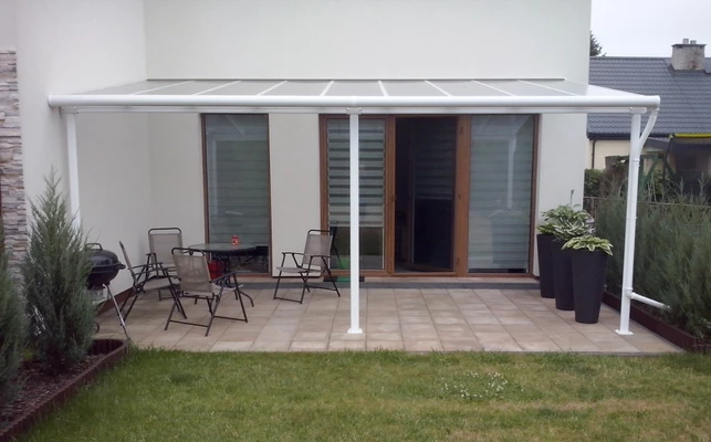 Auvent de terrasse en aluminium Sierra Palram - Canopia 3 x 5,46 m blanc